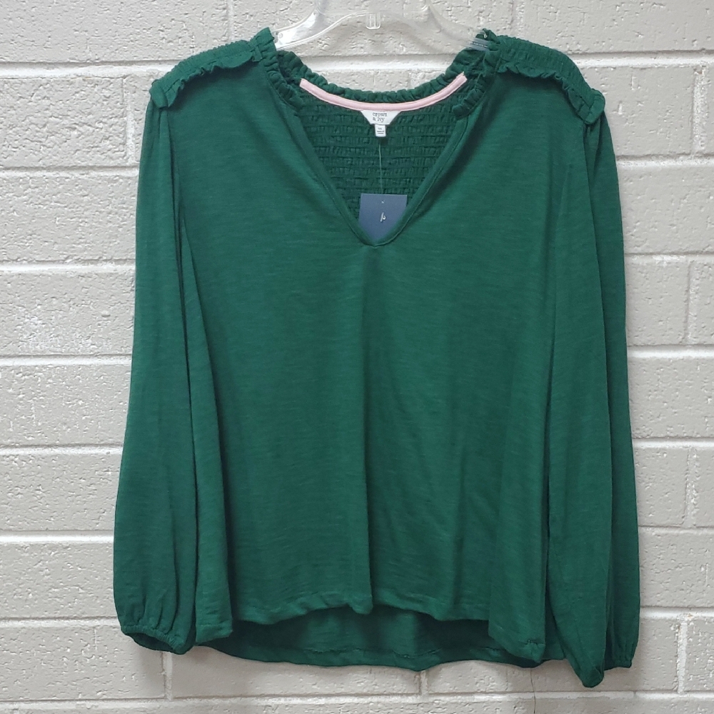 3/$20 Forest Green Women's Blouse